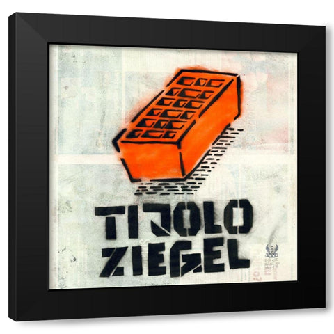 Tijolo Black Modern Wood Framed Art Print by Eliot