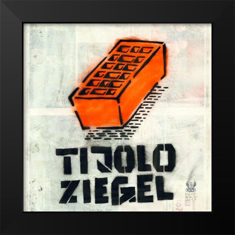 Tijolo Black Modern Wood Framed Art Print by Eliot