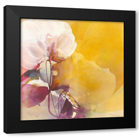 White Blossom Black Modern Wood Framed Art Print by Witt, El