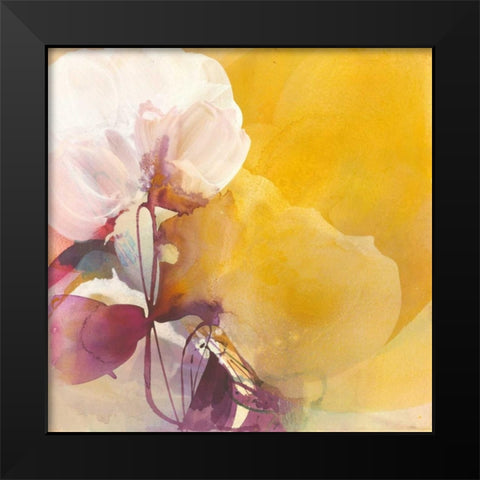 White Blossom Black Modern Wood Framed Art Print by Witt, El