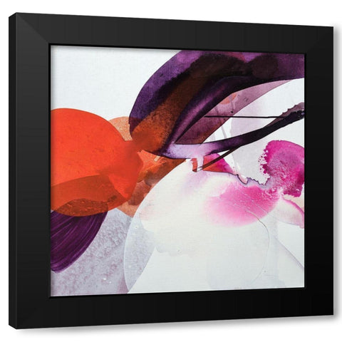 Flying Petals Black Modern Wood Framed Art Print by Witt, El