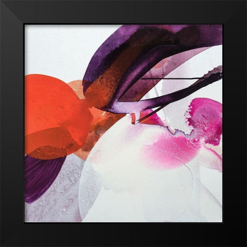 Flying Petals Black Modern Wood Framed Art Print by Witt, El