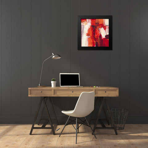 Rosso Astratto Black Modern Wood Framed Art Print by Cusumano, Francesco