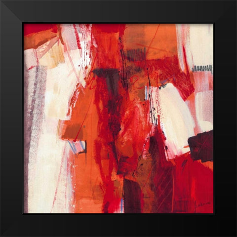 Rosso Astratto Black Modern Wood Framed Art Print by Cusumano, Francesco