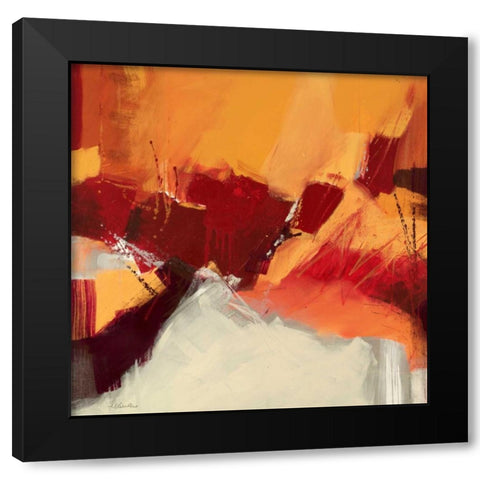 Rosso II Black Modern Wood Framed Art Print with Double Matting by Cusumano, Francesco