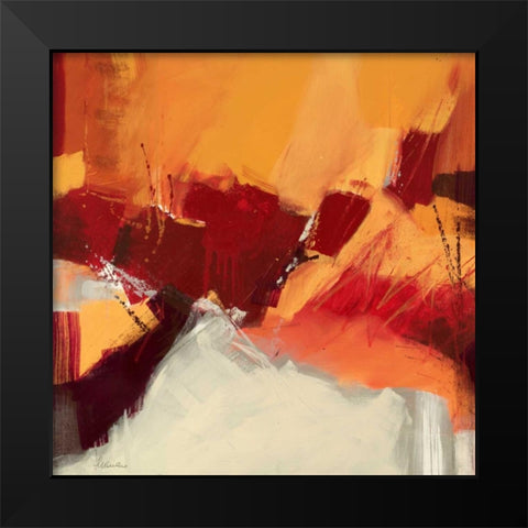 Rosso II Black Modern Wood Framed Art Print by Cusumano, Francesco