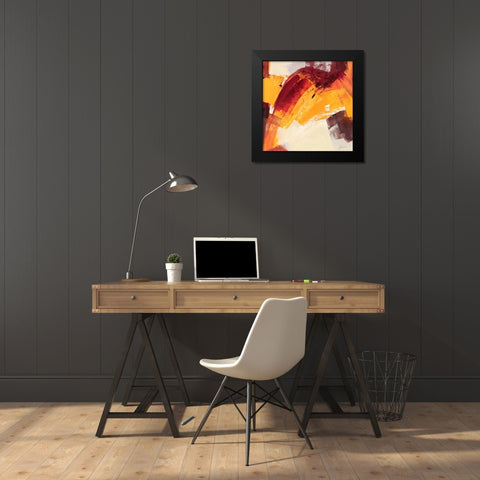 Rosso III Black Modern Wood Framed Art Print by Cusumano, Francesco