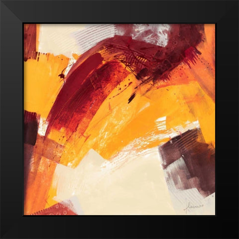 Rosso III Black Modern Wood Framed Art Print by Cusumano, Francesco