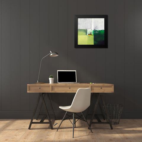 Composizione verde I Black Modern Wood Framed Art Print by Cusumano, Francesco