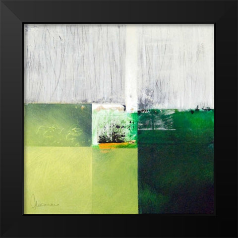 Composizione verde I Black Modern Wood Framed Art Print by Cusumano, Francesco