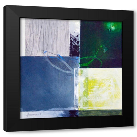 Composizione verde II Black Modern Wood Framed Art Print with Double Matting by Cusumano, Francesco