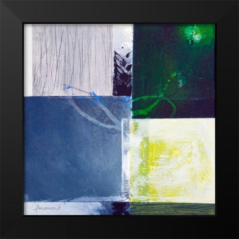 Composizione verde II Black Modern Wood Framed Art Print by Cusumano, Francesco