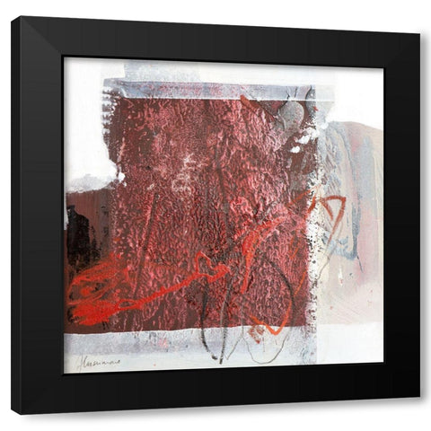 Rosso 1 Black Modern Wood Framed Art Print with Double Matting by Cusumano, Francesco
