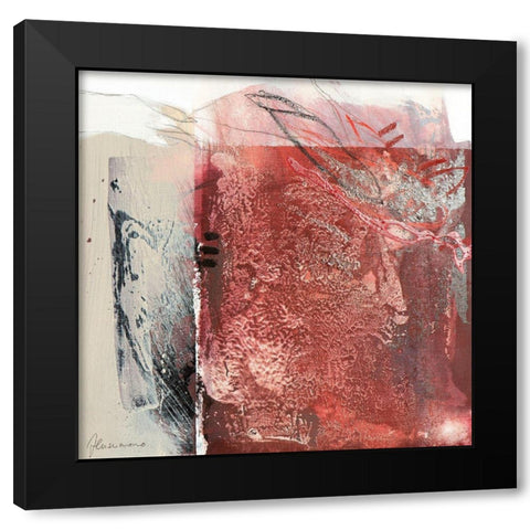 Rosso 2 Black Modern Wood Framed Art Print with Double Matting by Cusumano, Francesco