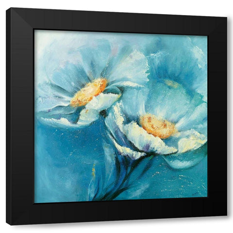 Symphonie in Blau Black Modern Wood Framed Art Print with Double Matting by Filatov, Elena