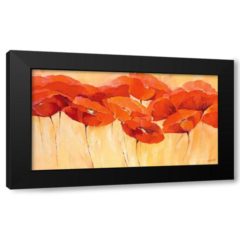 Mohnparade II Black Modern Wood Framed Art Print by Filatov, Elena