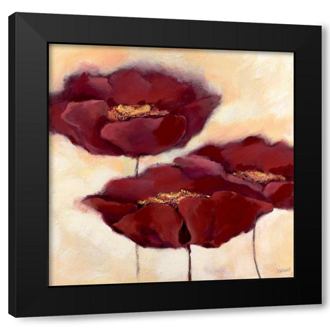 Mohn in Milch II Black Modern Wood Framed Art Print by Filatov, Elena