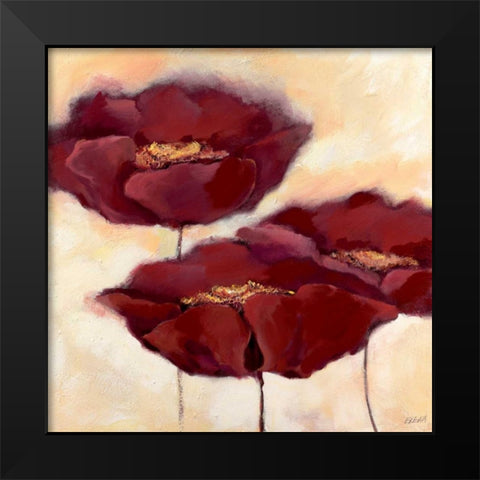 Mohn in Milch II Black Modern Wood Framed Art Print by Filatov, Elena