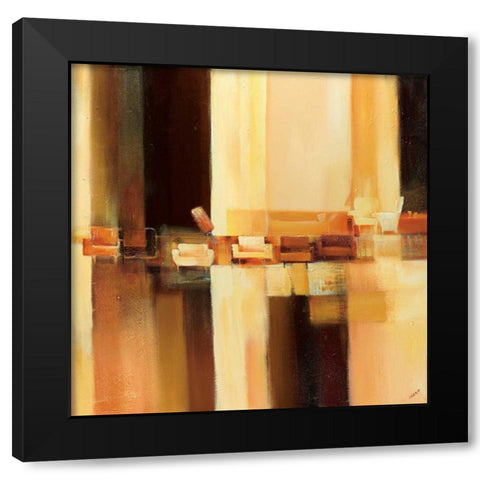 Sit-In II Black Modern Wood Framed Art Print with Double Matting by Filatov, Elena