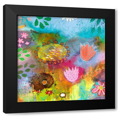 Goldkehlchen Teil I Black Modern Wood Framed Art Print by Schmalzl, Franziska