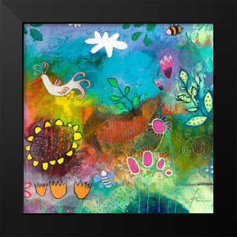 Goldkehlchen Teil II Black Modern Wood Framed Art Print by Schmalzl, Franziska