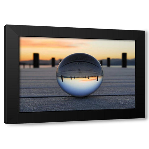 Chiemseemorgen I Black Modern Wood Framed Art Print with Double Matting by Rossmeissl, Gerhard