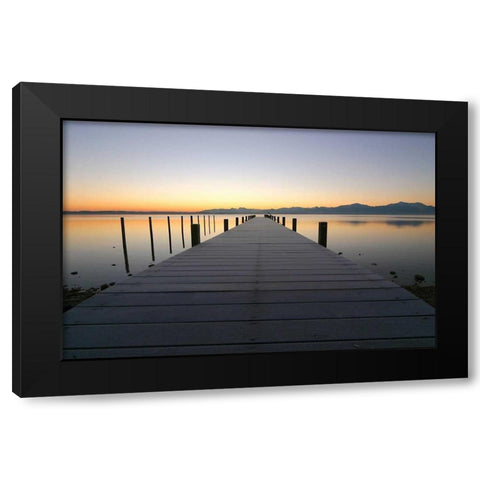 Chiemsee Black Modern Wood Framed Art Print with Double Matting by Rossmeissl, Gerhard