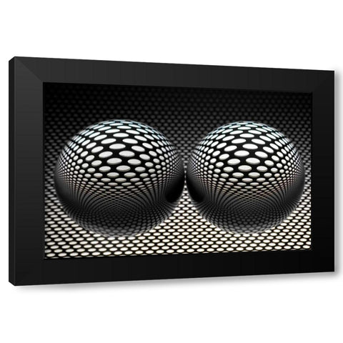 Glaskugelspiel II Black Modern Wood Framed Art Print with Double Matting by Rossmeissl, Gerhard