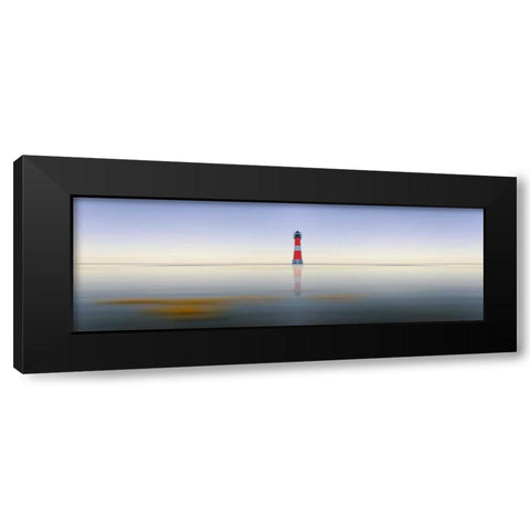 Leuchtturm Panorama Black Modern Wood Framed Art Print by Rossmeissl, Gerhard