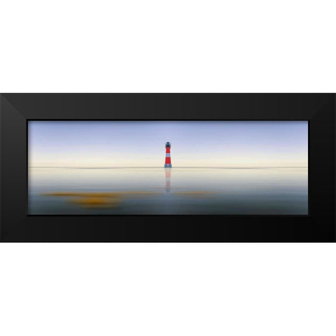 Leuchtturm Panorama Black Modern Wood Framed Art Print by Rossmeissl, Gerhard