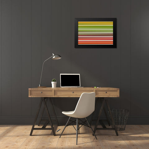 Color Lines I Black Modern Wood Framed Art Print by Rossmeissl, Gerhard