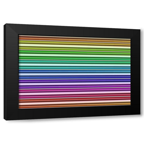 Color Lines II Black Modern Wood Framed Art Print by Rossmeissl, Gerhard