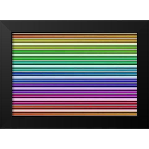 Color Lines II Black Modern Wood Framed Art Print by Rossmeissl, Gerhard