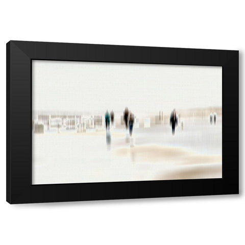 Walking People I Black Modern Wood Framed Art Print with Double Matting by Rossmeissl, Gerhard