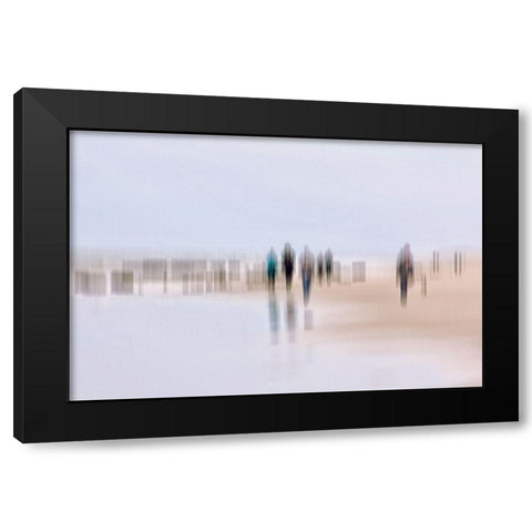 Walking People III Black Modern Wood Framed Art Print with Double Matting by Rossmeissl, Gerhard