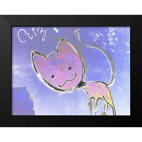 Katze 2 Black Modern Wood Framed Art Print by Weissing, Gerd
