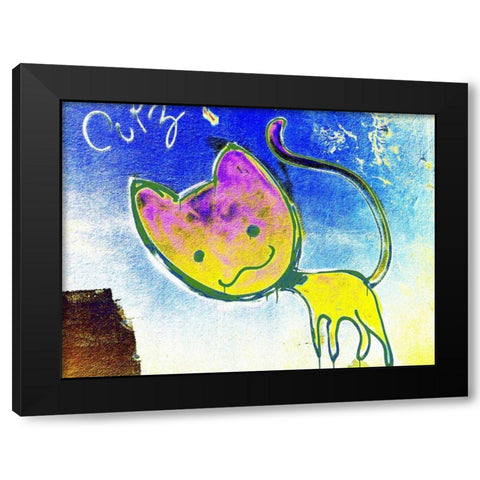 Katze 3 Black Modern Wood Framed Art Print with Double Matting by Weissing, Gerd