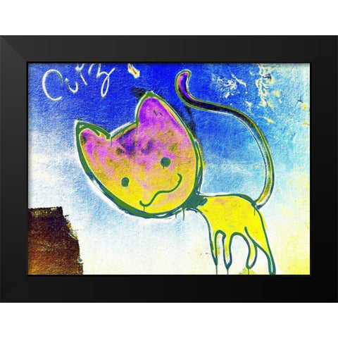 Katze 3 Black Modern Wood Framed Art Print by Weissing, Gerd