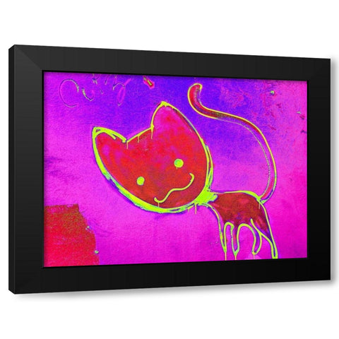 Katze 4 Black Modern Wood Framed Art Print by Weissing, Gerd