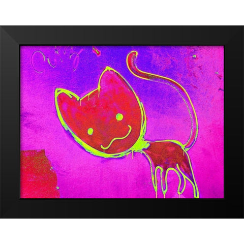 Katze 4 Black Modern Wood Framed Art Print by Weissing, Gerd