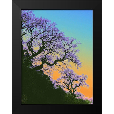 Zeitformen Black Modern Wood Framed Art Print by Weissing, Gerd