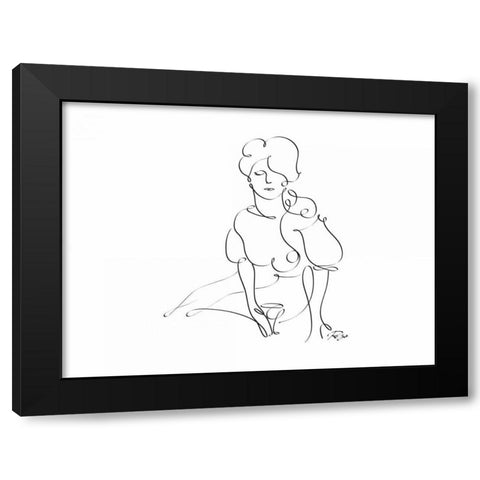Drinker Black Modern Wood Framed Art Print by Mahdavi, Gholam Reza