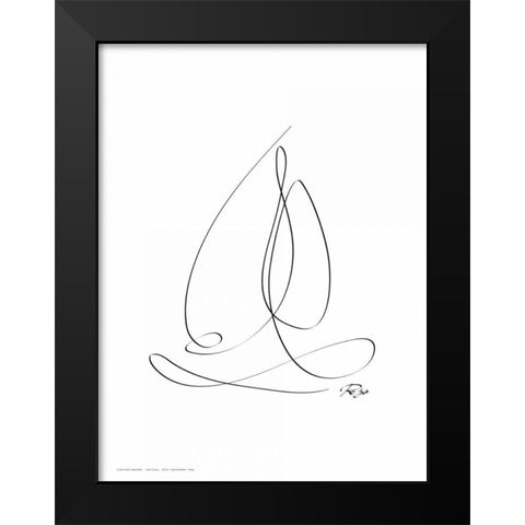 Sailboat Black Modern Wood Framed Art Print by Mahdavi, Gholam Reza