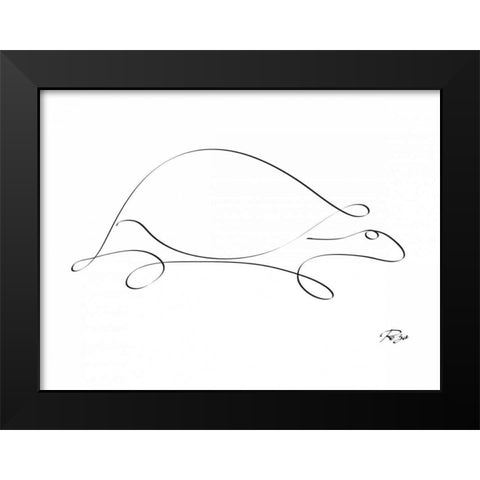 Turtle Black Modern Wood Framed Art Print by Mahdavi, Gholam Reza