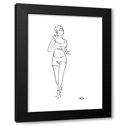 Runner Black Modern Wood Framed Art Print by Mahdavi, Gholam Reza