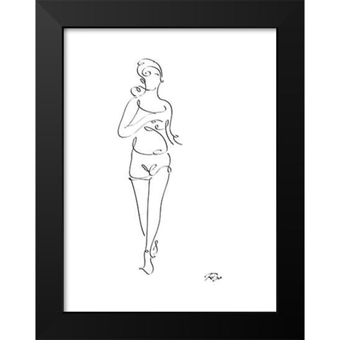 Runner Black Modern Wood Framed Art Print by Mahdavi, Gholam Reza