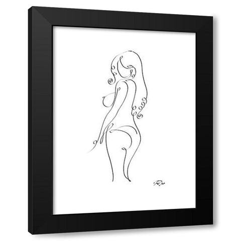 Naked II Black Modern Wood Framed Art Print by Mahdavi, Gholam Reza