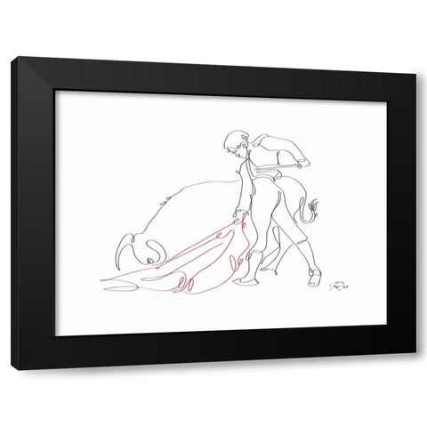 Matador 02 Black Modern Wood Framed Art Print with Double Matting by Mahdavi, Gholam Reza