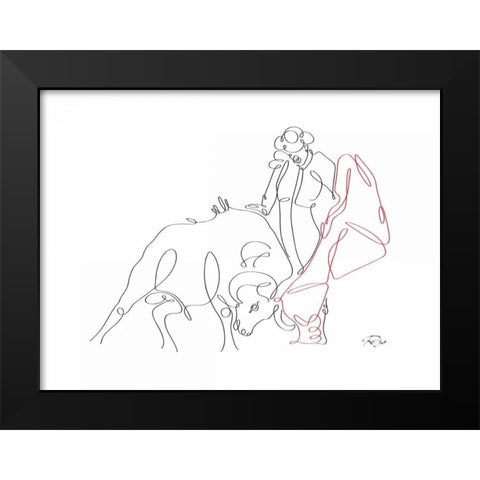 Matador 03 Black Modern Wood Framed Art Print by Mahdavi, Gholam Reza