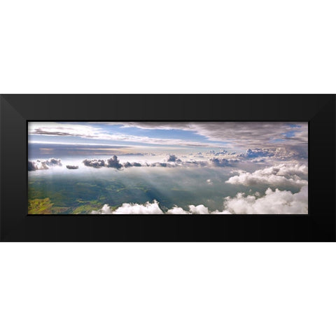 Lichtflut Black Modern Wood Framed Art Print by Dietz, Hajo